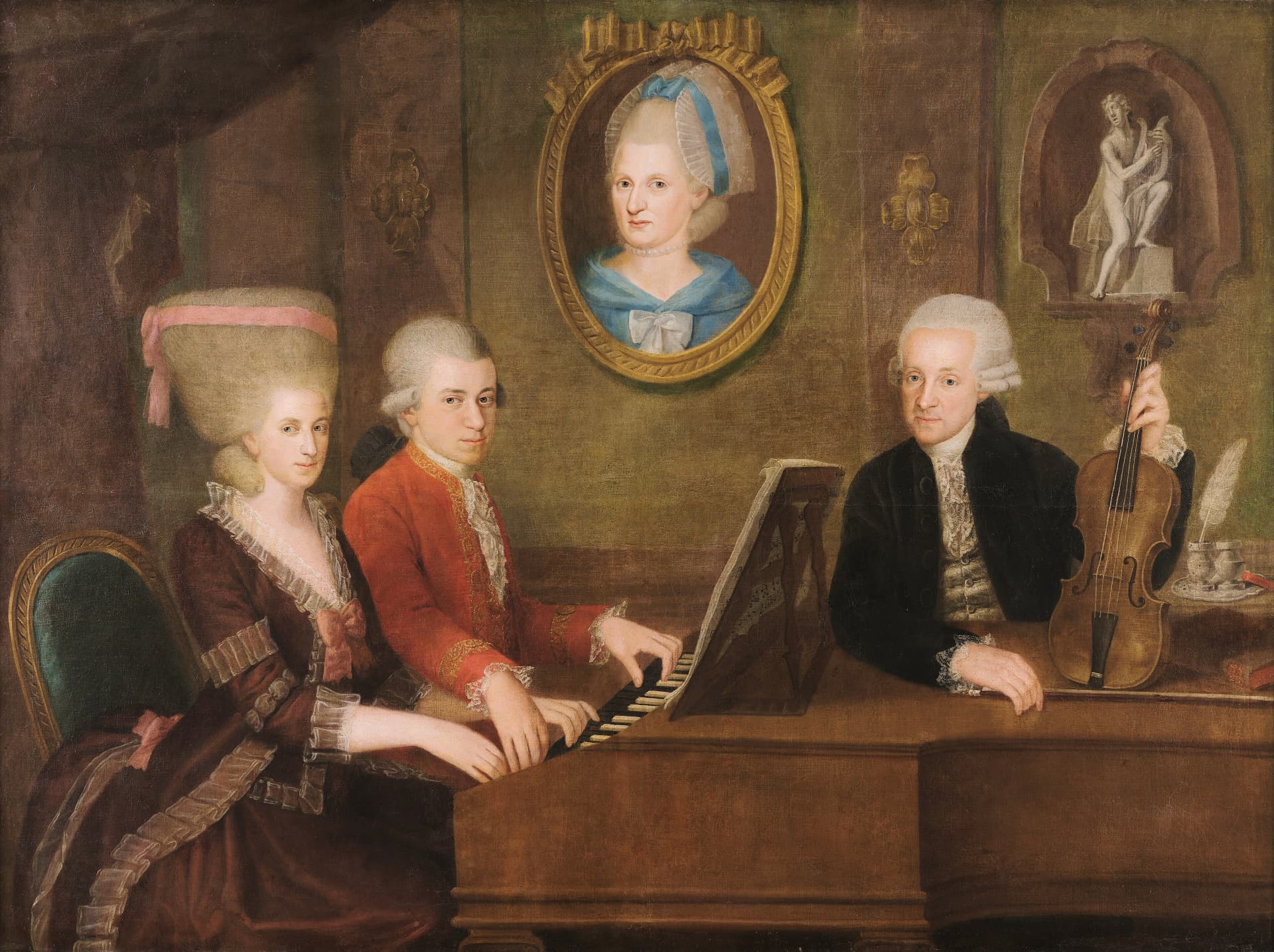 Die Familie Mozart — Gemälde von Johann Nepomuk della Croce